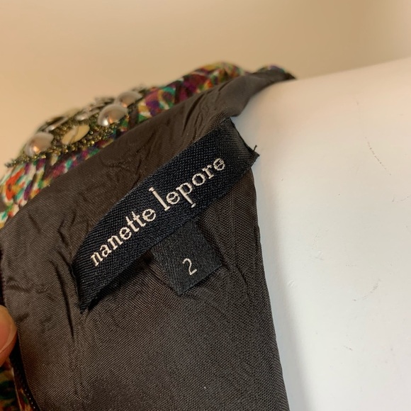 Nanette Lepore Beaded Silk Embellished Love Me Dress - Size 2 - Picture 11 of 12